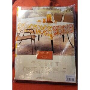 NOS Sonoma Outdoors Vinyl Umbrella Citrus Themed Tablecloth
